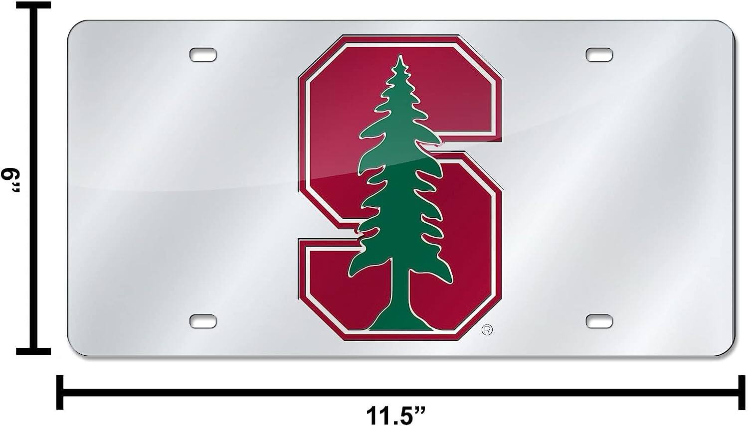 Alt View 3. Rico Industries - Stanford Cardinal Mirrored Laser Cut License Plate Laser Tag - Multi.