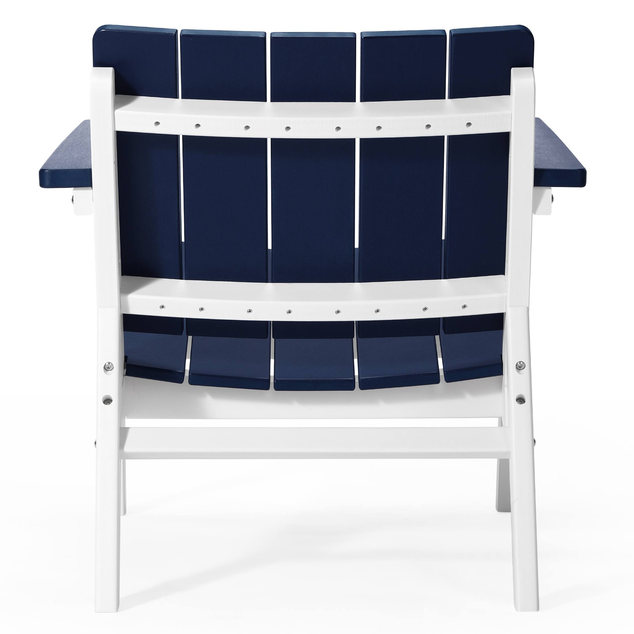 Alt View 1. WestinTrends - WestinTrends Pacifica 3-Piece Outdoor HDPE Conversation Set with Deep Seating Chairs and Round Side Table - White/Navy Blue.