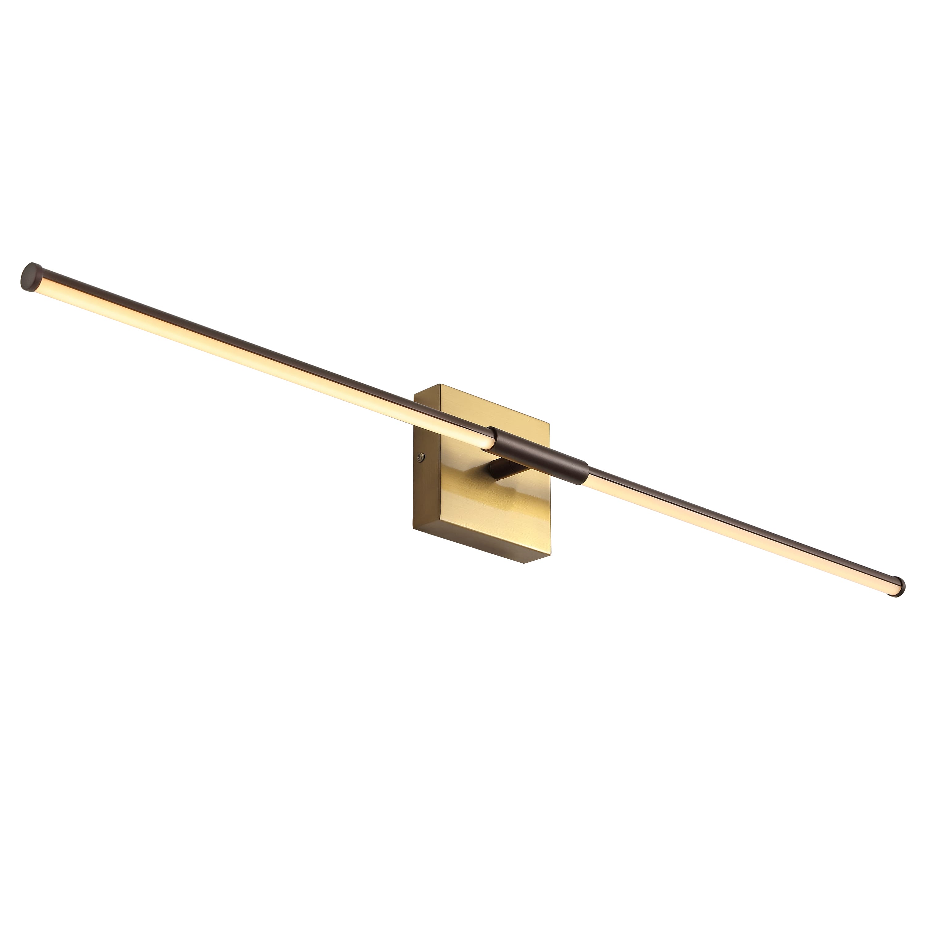 Jonathan Y - McKenna 32" Modern Minimalist Dimmable Integrated LED Metal Wall Sconce - Oil Rubbed Bronze/Brass Gold