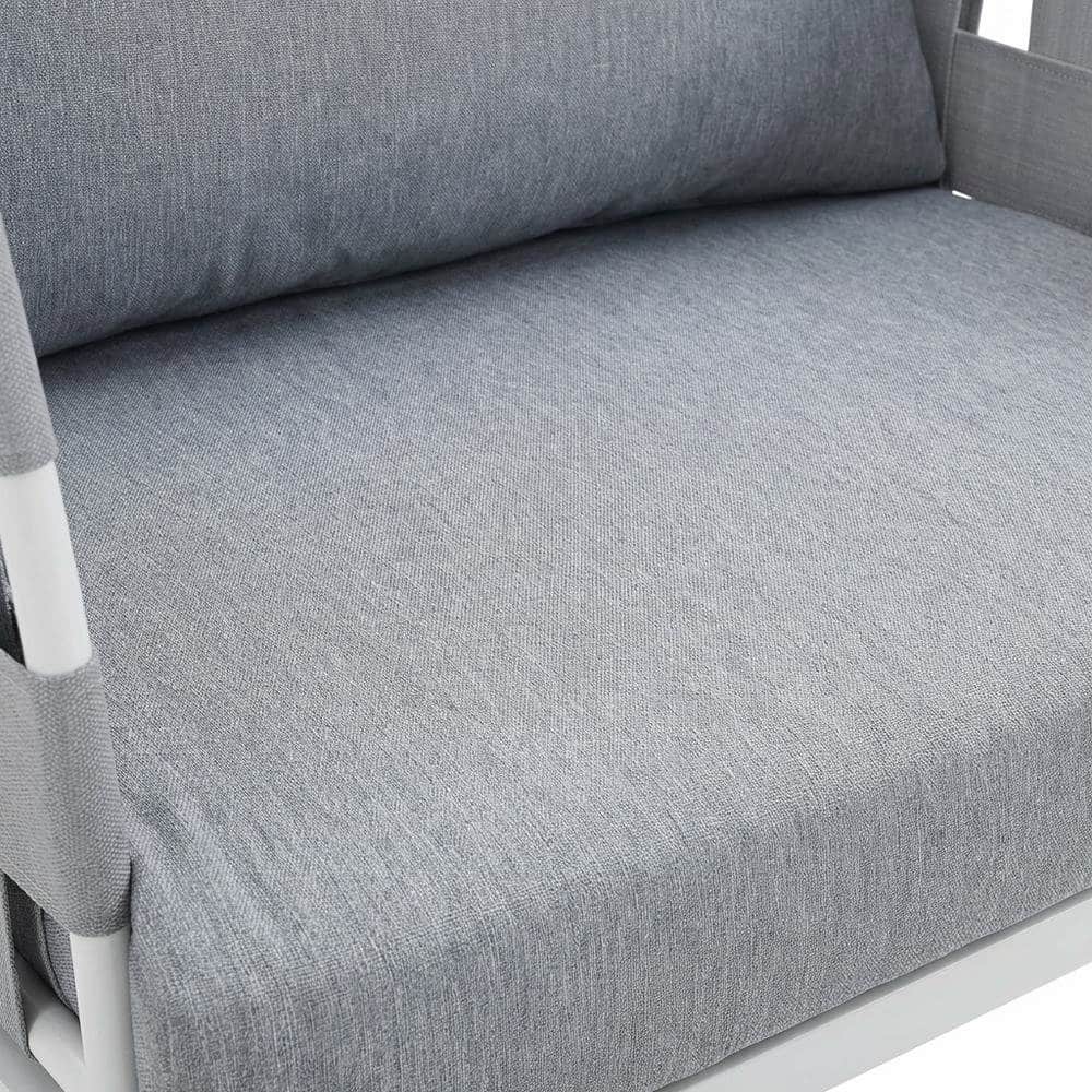 Alt View 1. Outdoor Escape - Aluminum Outdoor Lounge Chair With Cushioned Seat For Patio Relaxation - White.