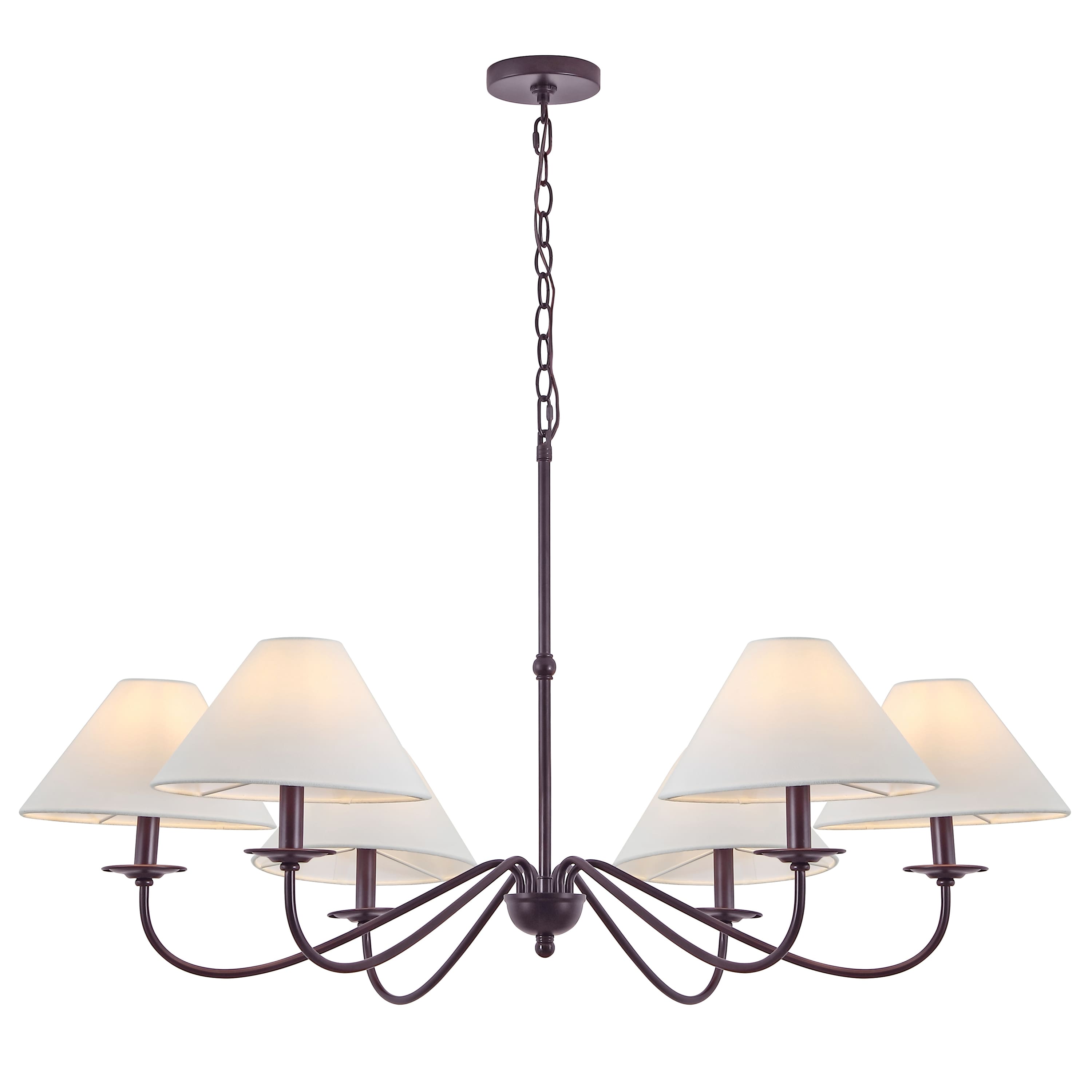 "Jonathan Y - Phoebe 41.5"" 6-Light Grand French Country Adjustable Swooping Arm Candle-Style Metal LED Chandelier, Oil Rubbed Bronze - Oil-Rubbed Bronze" price history on PriceWatchPro