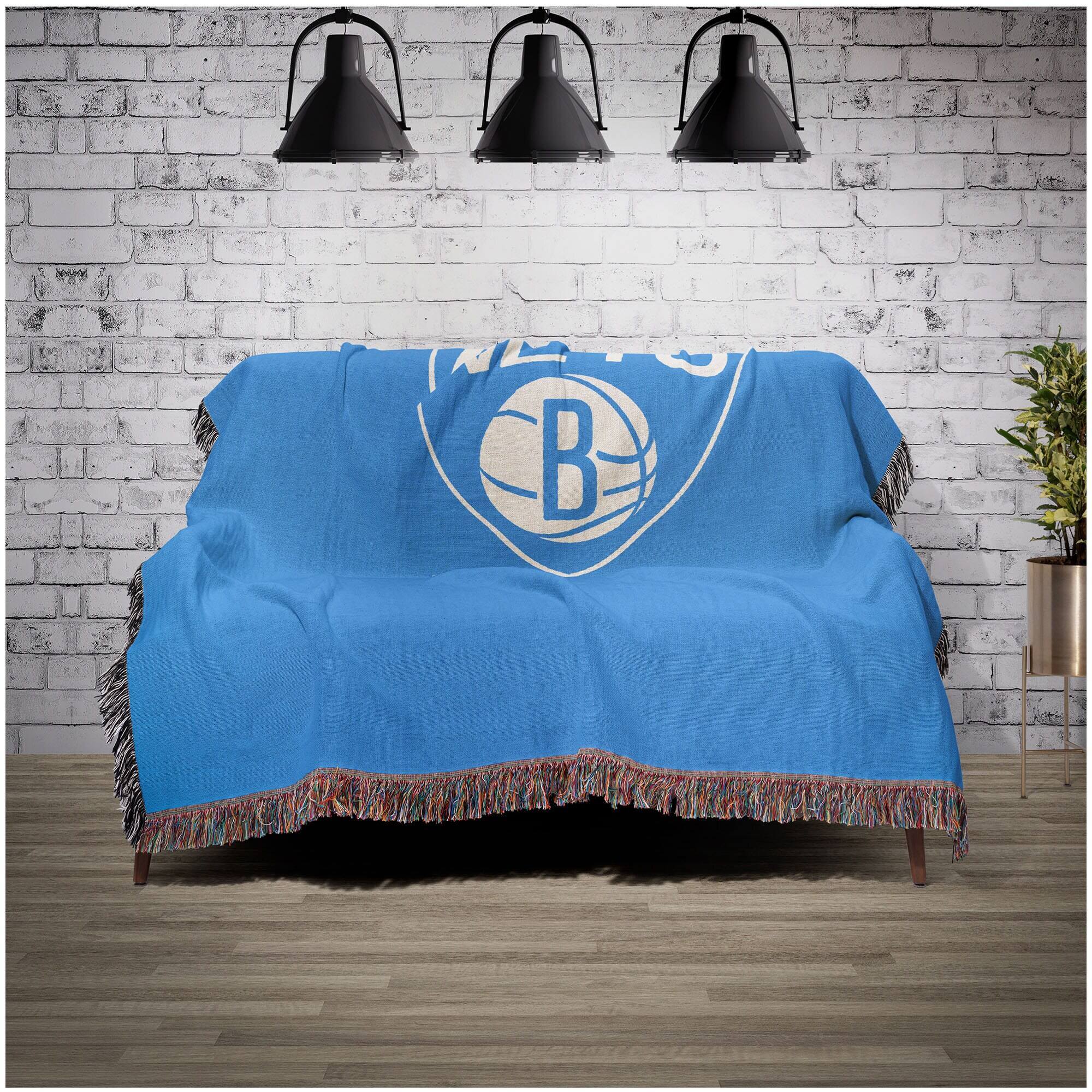 Alt View 1. Chad & Jake - Brooklyn Nets Woven Blanket - Blue.