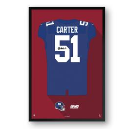 Sporticulture - Abdul Carter New York Giants Facsimile Signature Framed Jersey Art Print - Blue