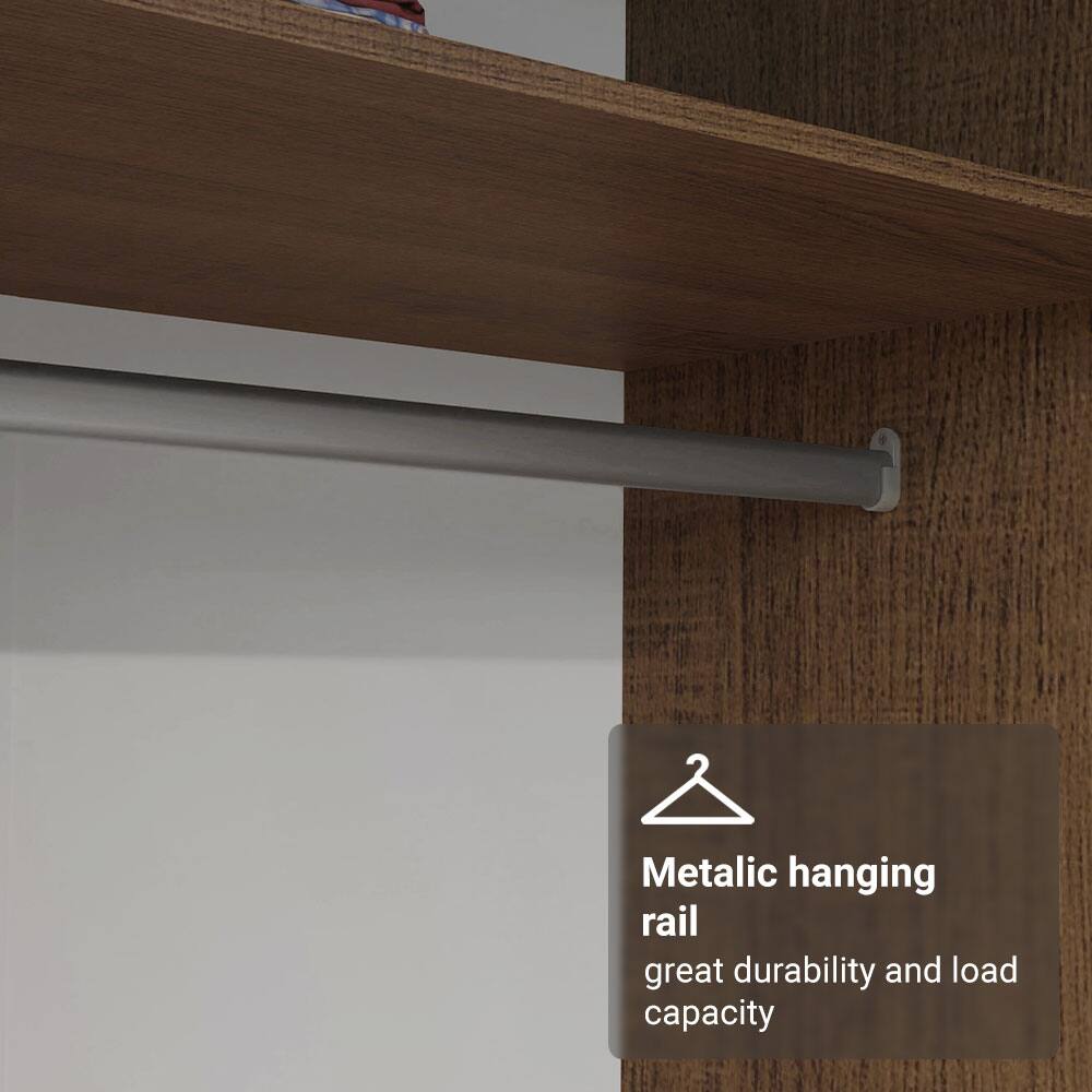 Metallic hanging rail  
great durability and load capacity