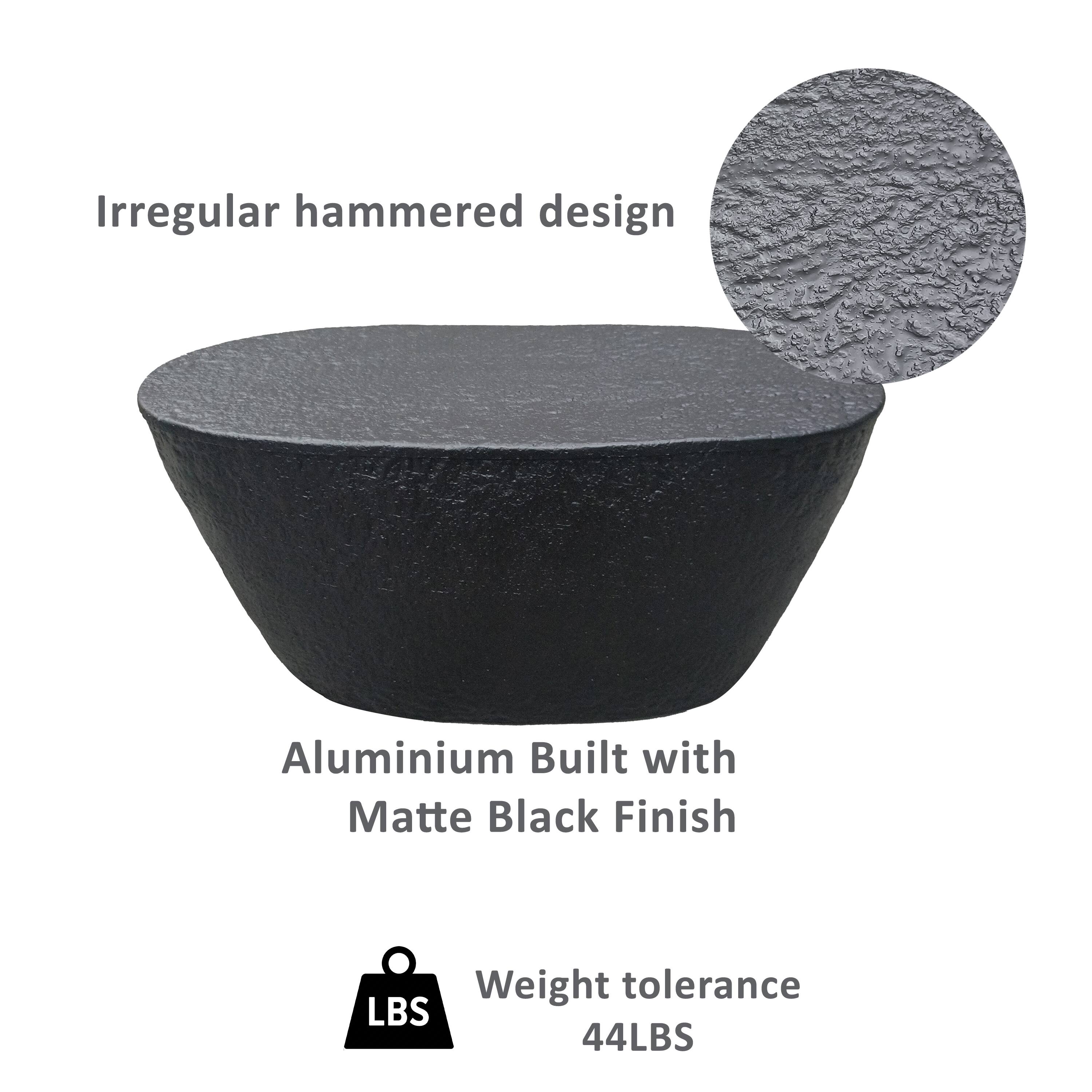 Irregular hammered design, Aluminium Built with Matte Black Finish, Weight tolerance LBS 44LBS