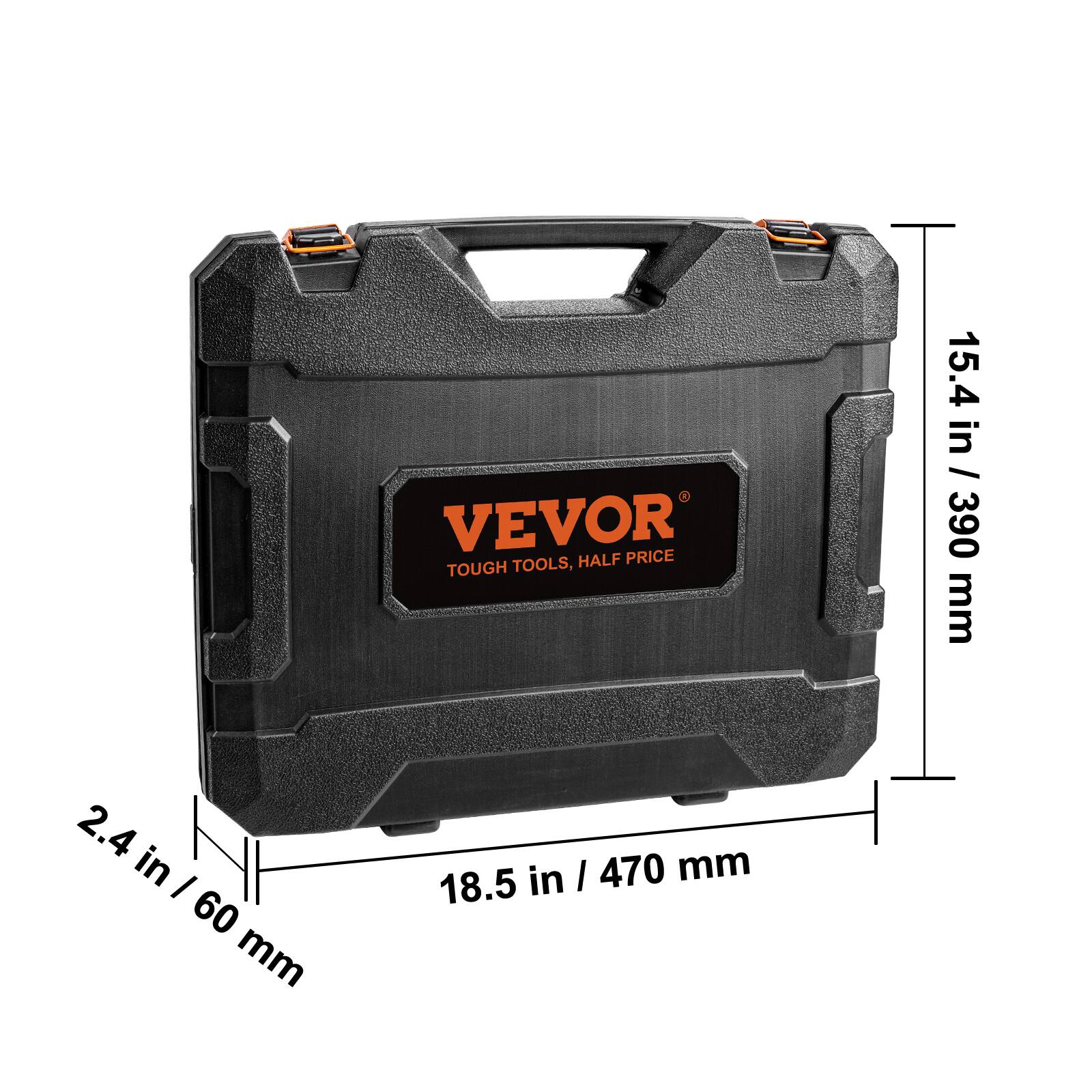VEVOR TOOLS, HALF PRICE TOUGH 15.4 in / 390 mm 2.4 in / 60 mm 18.5 in / 470 mm