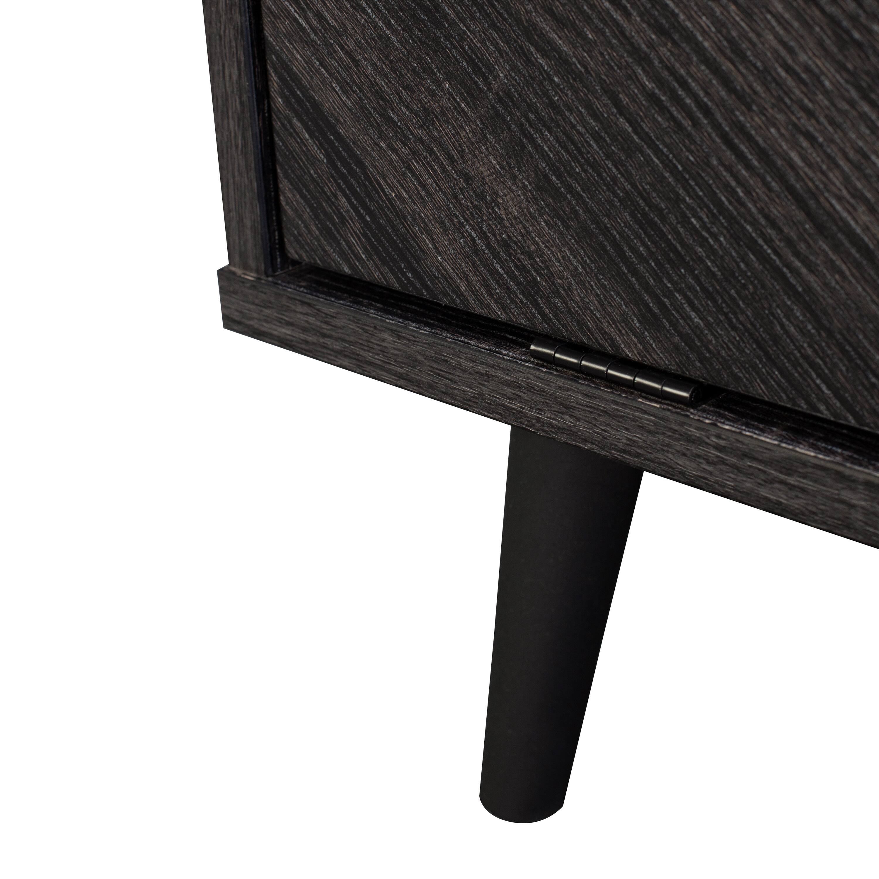 Alt View 14. CorLiving - Himari Collection TV Stand with Cabinets for Most TVs up to 85" - Distressed Charcoal Gray.