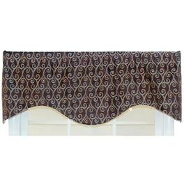 RLF Home - Twine Cornice 100% Cotton with Fully Lined 3" Rod Pocket Valnance for Windows 50" x 17" - Cocoa
