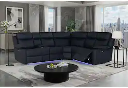 Global Furniture USA - Tamarac LAF Reclining Loveseat - Black