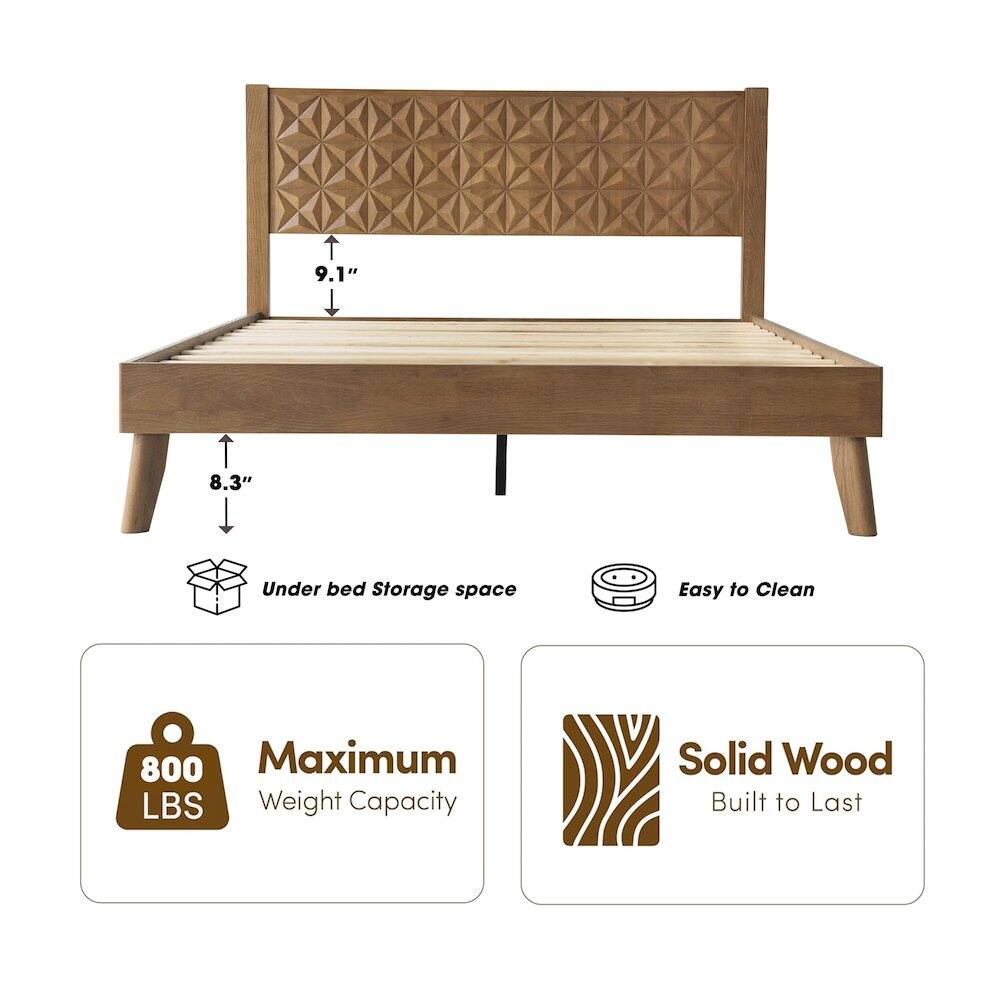 9.1" 8.3" Under bed Storage space Easy to Clean 800 Maximum LBS Weight Capacity Solid Wood Built to Last