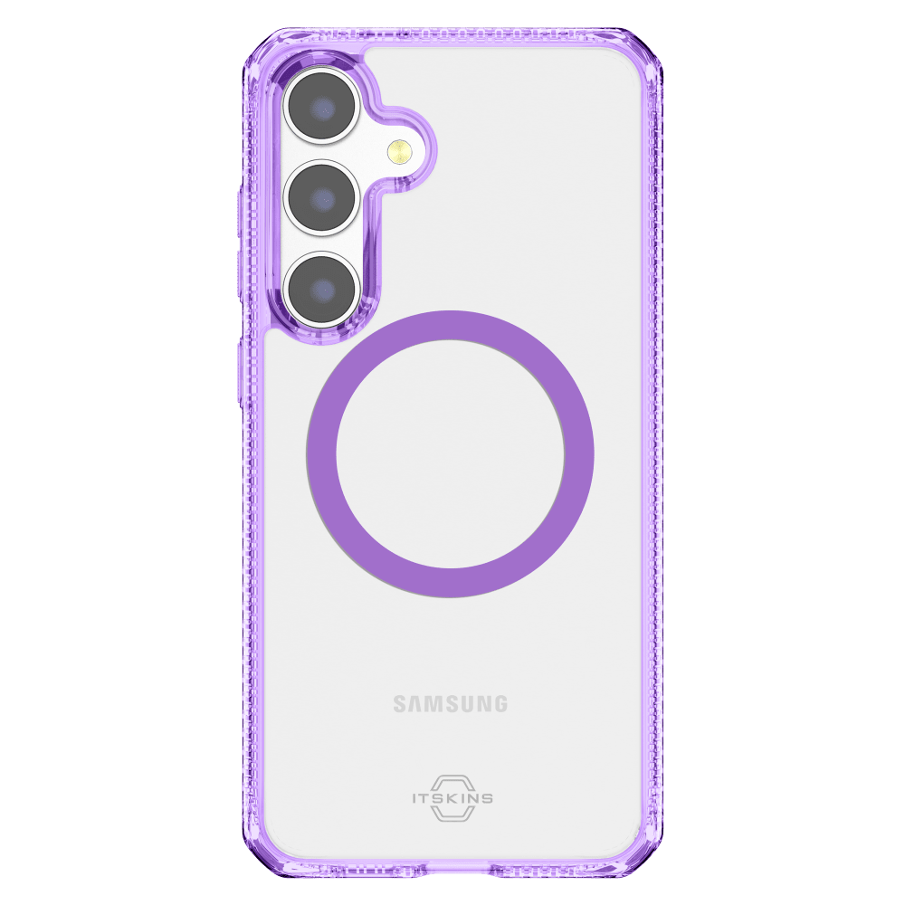 Front. Itskins - Hybrid_R Clear MagSafe Case for Samsung Galaxy S25 Plus - Purple.
