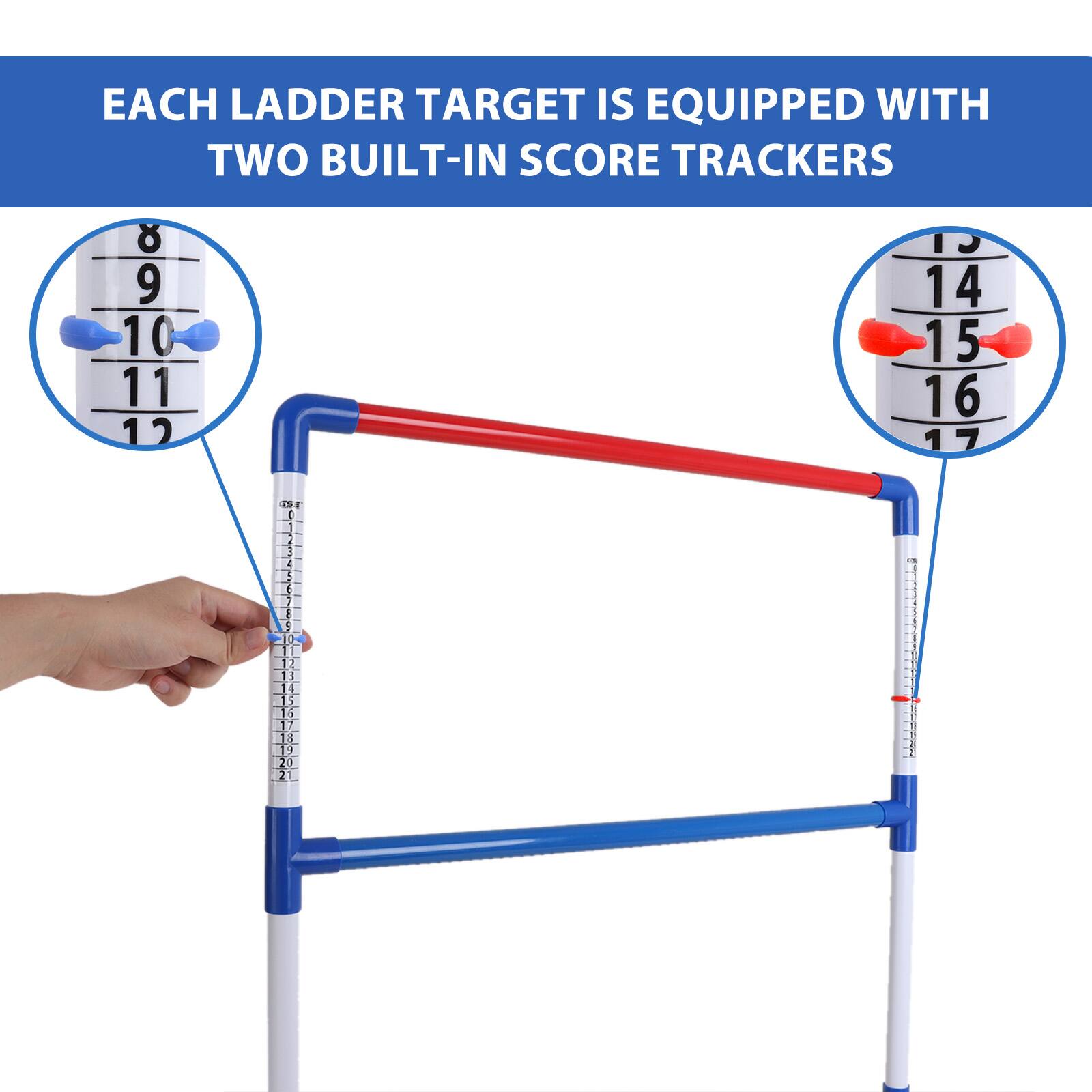 EACH LADDER TARGET IS EQUIPPED WITH TWO BUILT-IN SCORE TRACKERS