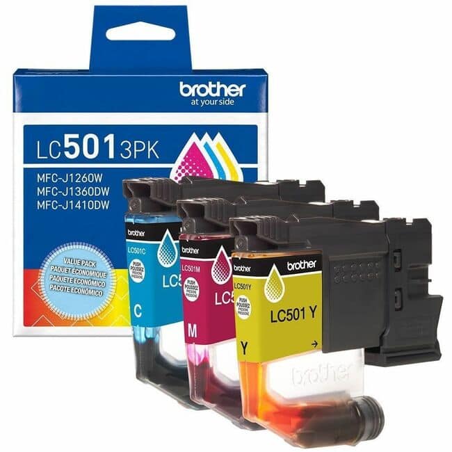 Brother - LC501 3PK Original Standard Yield Inkjet Ink Cartridge - Cyan, Magenta, Yellow - 1 Each - 200 Pages - Cyan | Magenta | Yellow