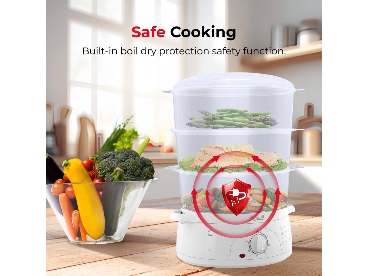 Safe Cooking  
Built-in boil dry protection safety function.