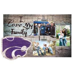 Fan Creations - Kansas State Wildcats 11" x 19" I Love My Family Clip Photo Frame - Multicolor