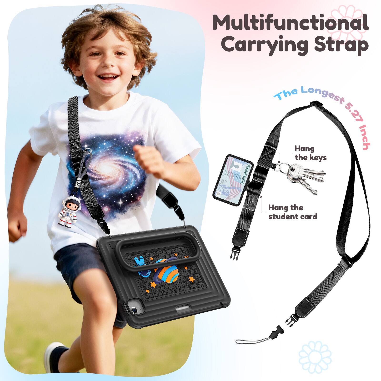 Multifunctional Carrying Strap

The Longest 5.27 Inch

Hang the keys

Hang the student card