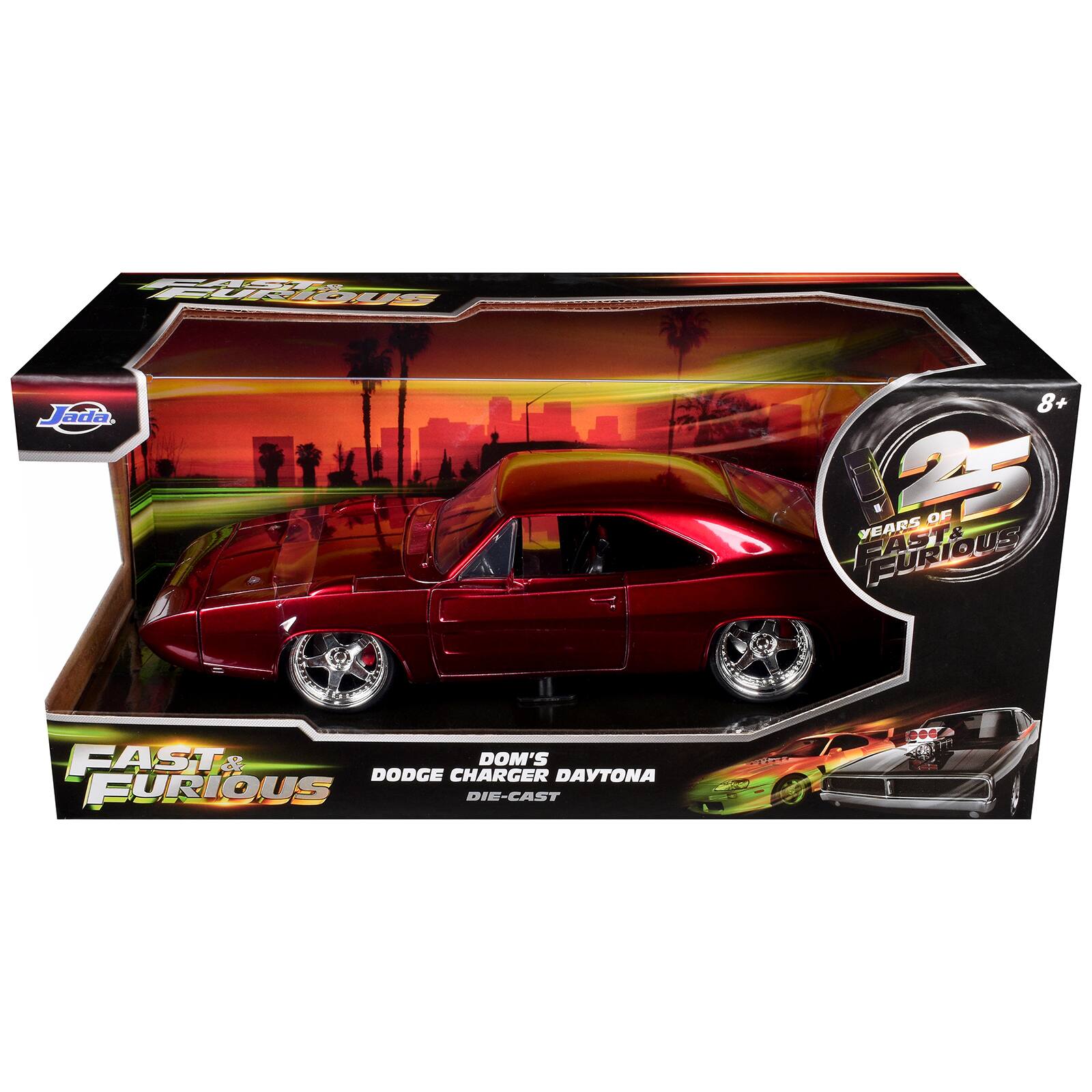 FAST & FURIOUS  
Jada  
8+ YEARS 25 OF FURIOUS  
FAST & DOM'S DODGE CHARGER DAYTONA FURIOUS DIE-CAST