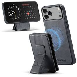 Dteck - Magnetic Detachable Wallet Case for Apple iPhone 17 Pro Max,RFID Card Holder Stand PU Leather Shockproof Phone Cover - Black