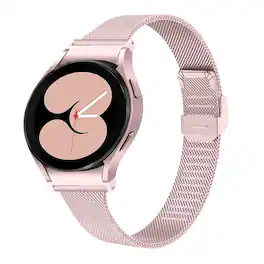 StrapsCo - Slim Mesh Strap Stainless Steel Watch Band For Samsung Galaxy Watch 7 - Pink Gold