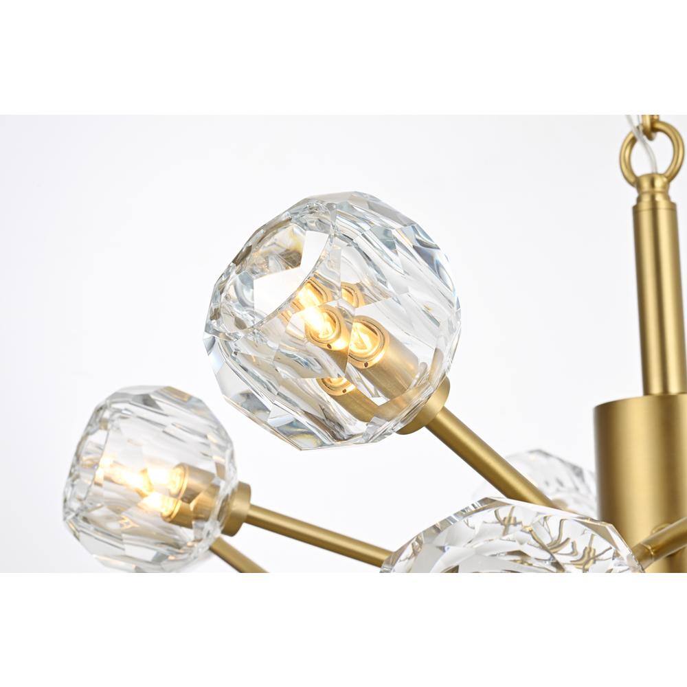 Alt View 3. Elegant Lighting - Graham 12 Light Pendant in Gold - Gold And Clear.