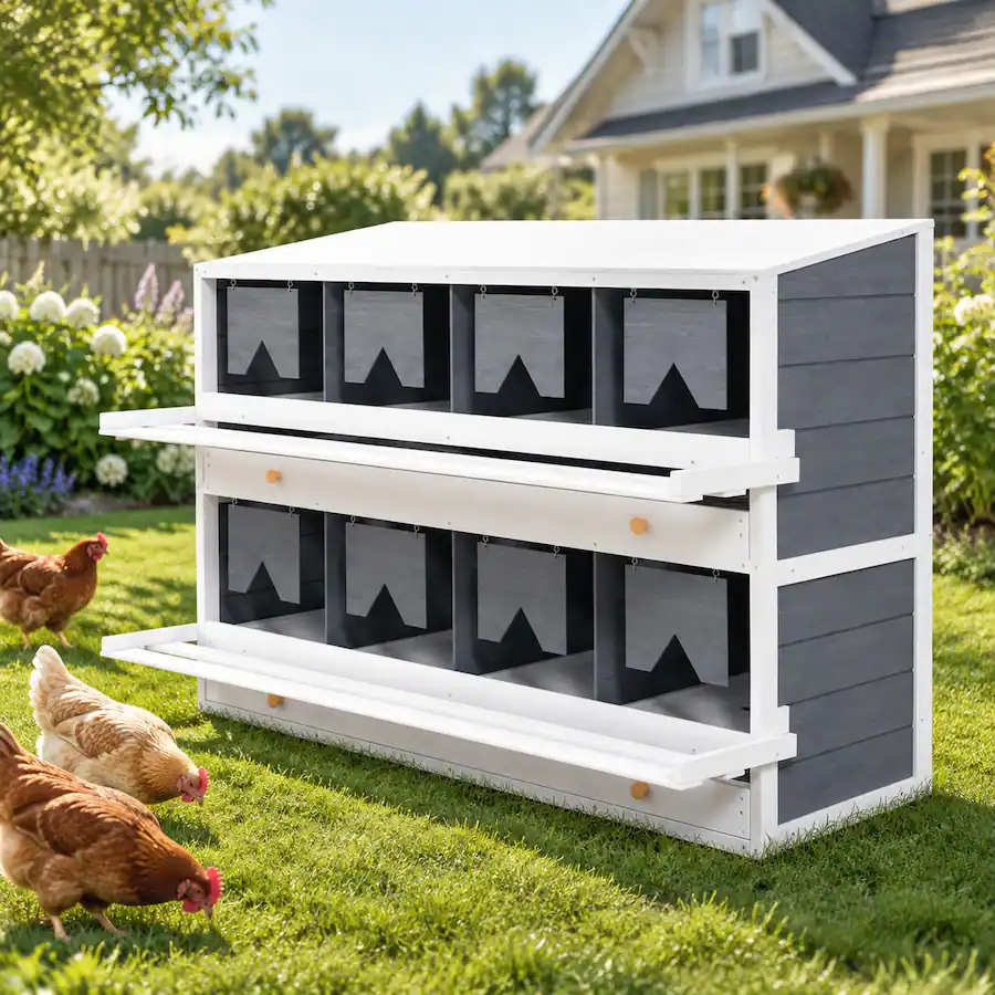 Packaging Box Inner Protection RYHNUYNE 8 Compartment Chicken Nesting Box, Fir Wood Laying Boxes, 47.2 ...