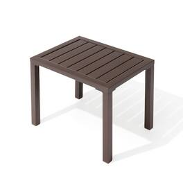Crestlive Products - 18in Aluminum Patio Side Rectangle Outdoor End Table - Brown