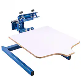 VEVOR - Screen Printing Machine 1 Color 1 Station Silk Screen Printing Press, 21.3 x 17.7 in Platen, Adjustable Tension - Blue