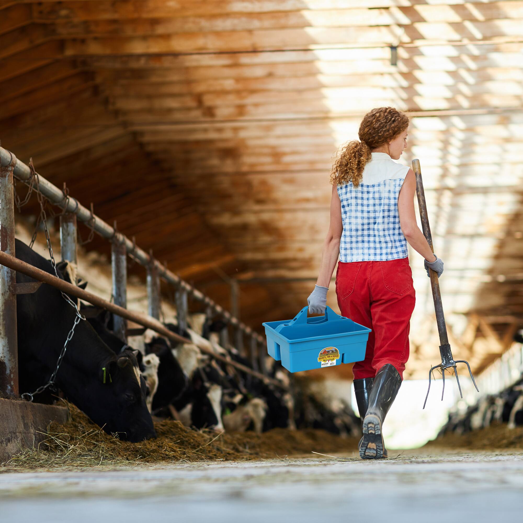 Alt View 2. Little Giant - Little Giant DuraTote Plastic Box Organizer w/2 Compartments & Grip Handle, Teal - Teal.