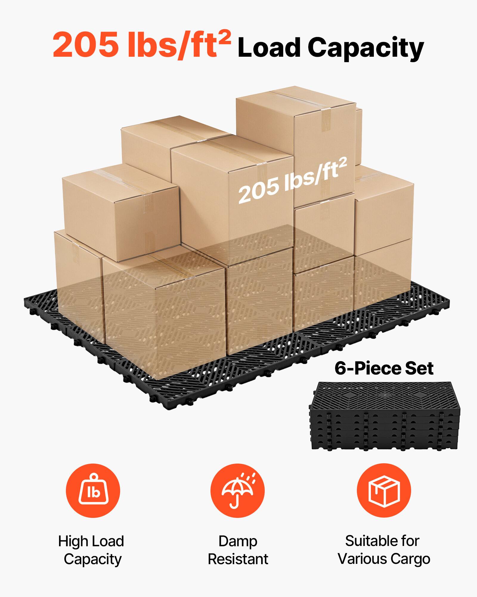 VEVOR Plastic Pallets, 6 Pcs Plastic Pallets for Basement Storage ...