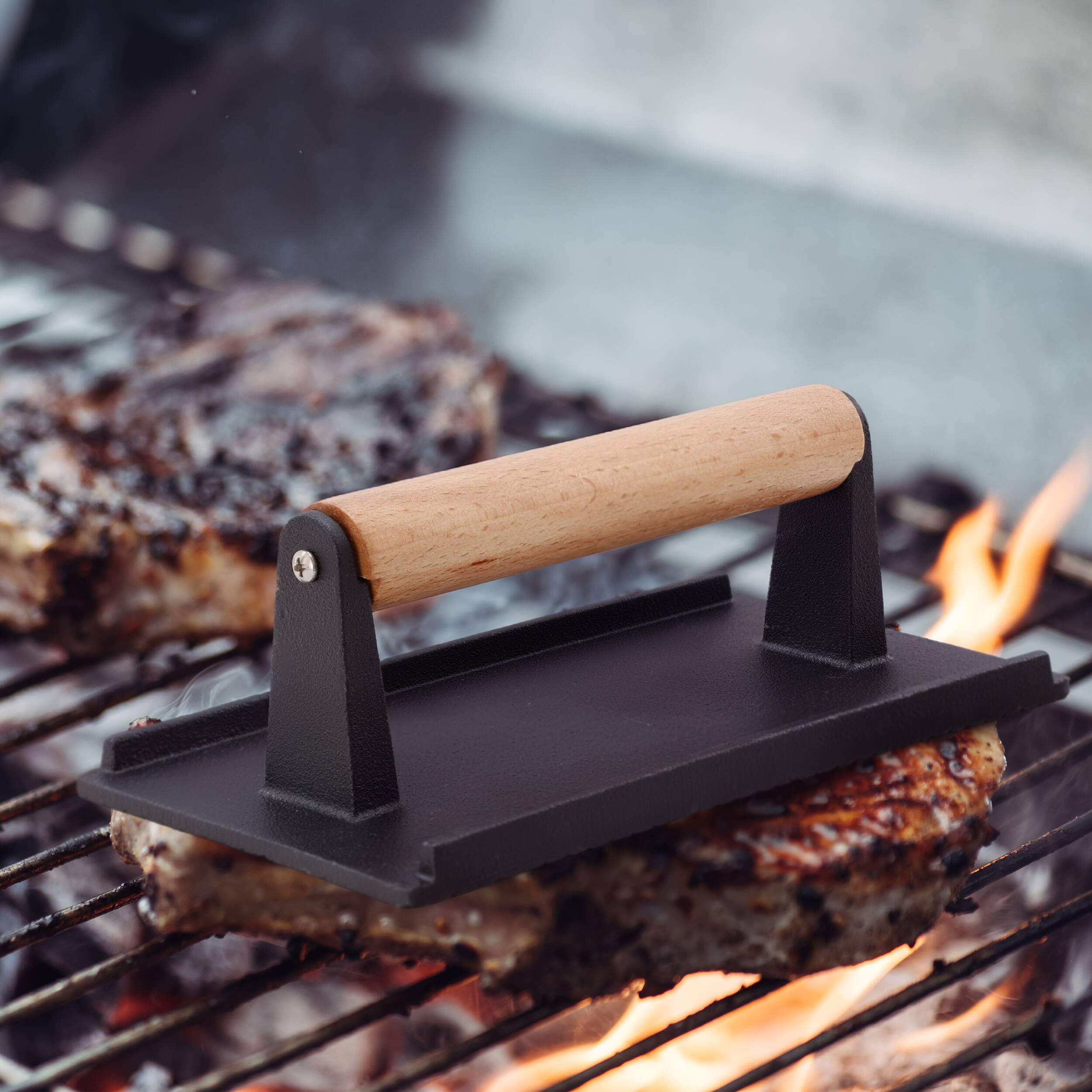 Alt View 4. Mega Chef - MegaChef 8 x 4 Inch Rectangle Heavy Duty Cast Iron Grill Press.