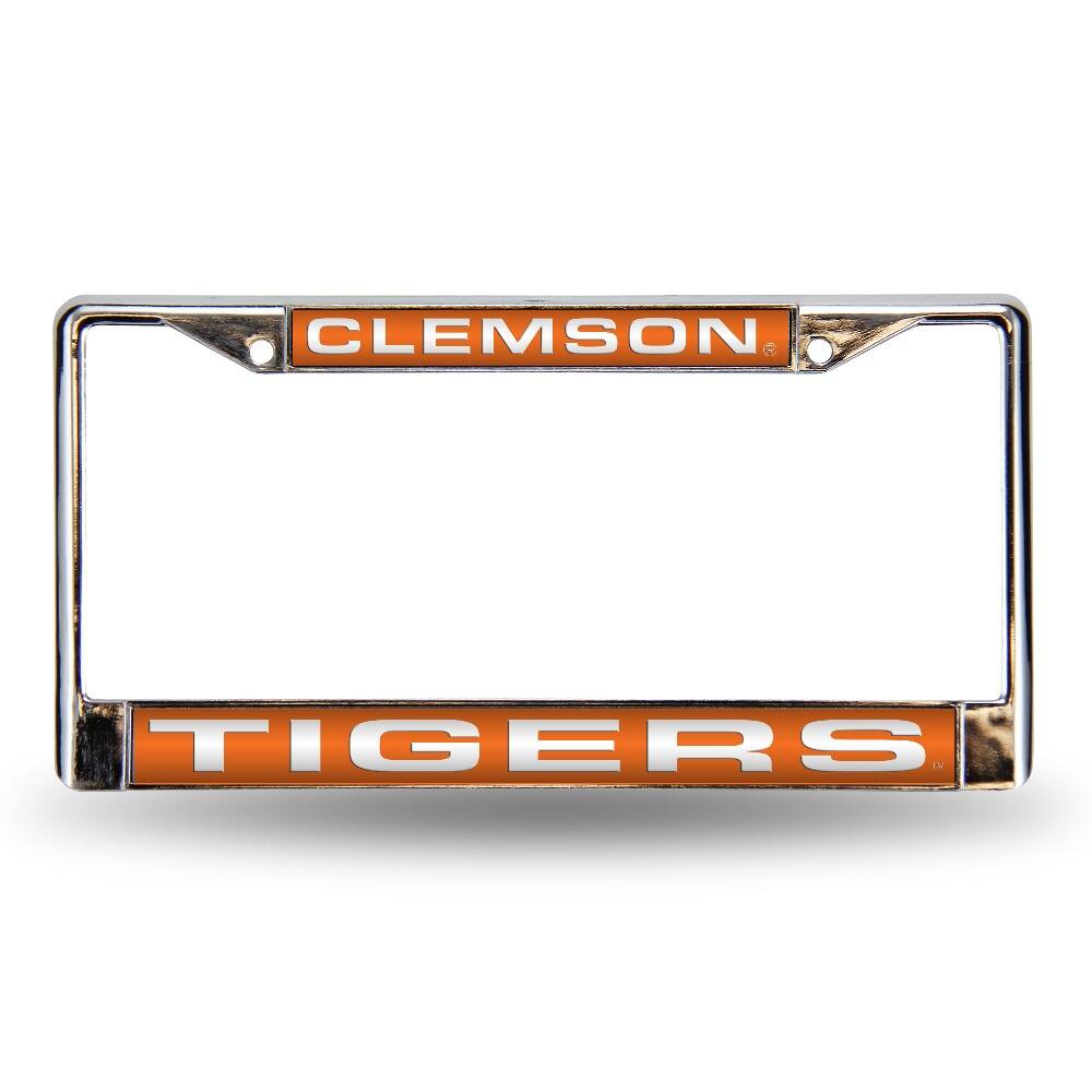 Clemson Tigers Chrome Metal Laser Cut License Plate Frame