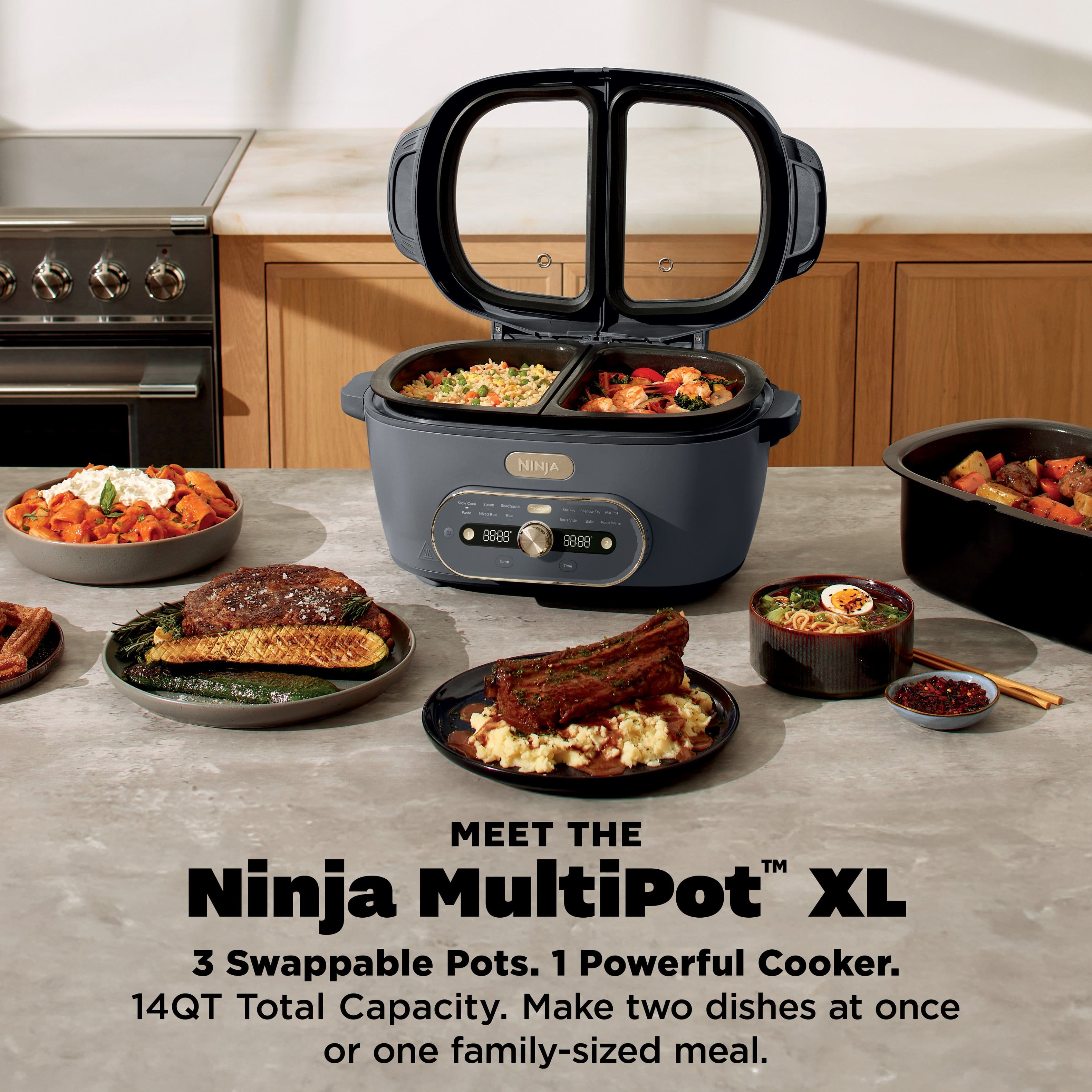 Ninja - MultiPot XL 12-in-1 DualZone Multicooker - Cyberspac