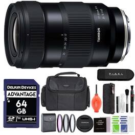 Tamron - 17-50mm f/4 Di III VXD Lens for Sony E Mount w/ Advance Accessories & Travel Bundle | AFA068S-700 - Black
