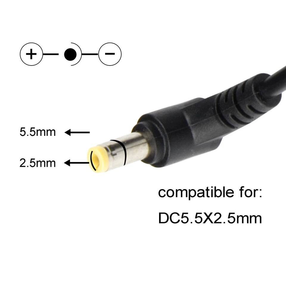 5.5mm  
2.5mm  
compatible for: DC5.5X2.5mm