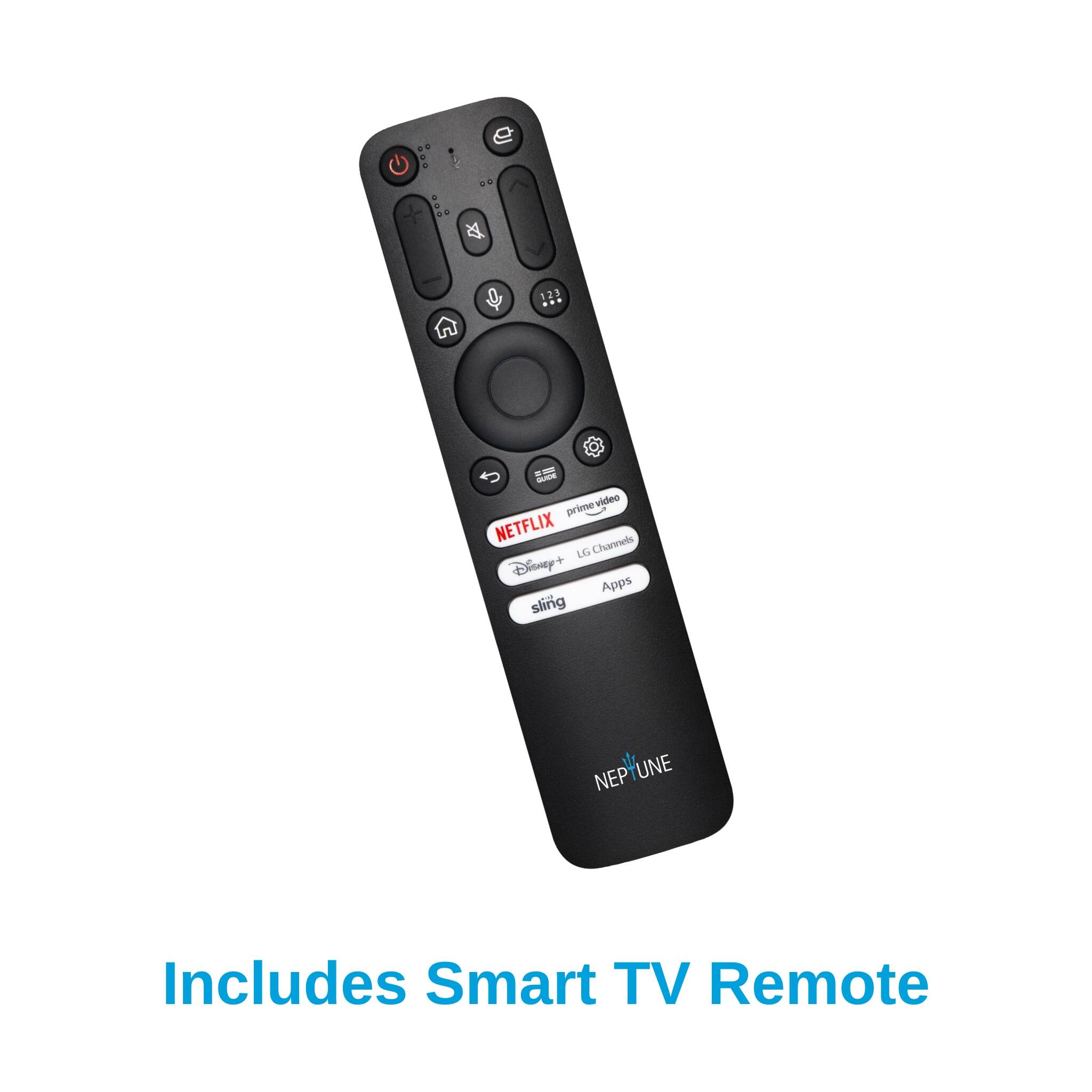 A 5-video prime NETFLIX LG Channels Disney+ Apps sling NEPTUNE NEP UNE Includes Smart TV Remote