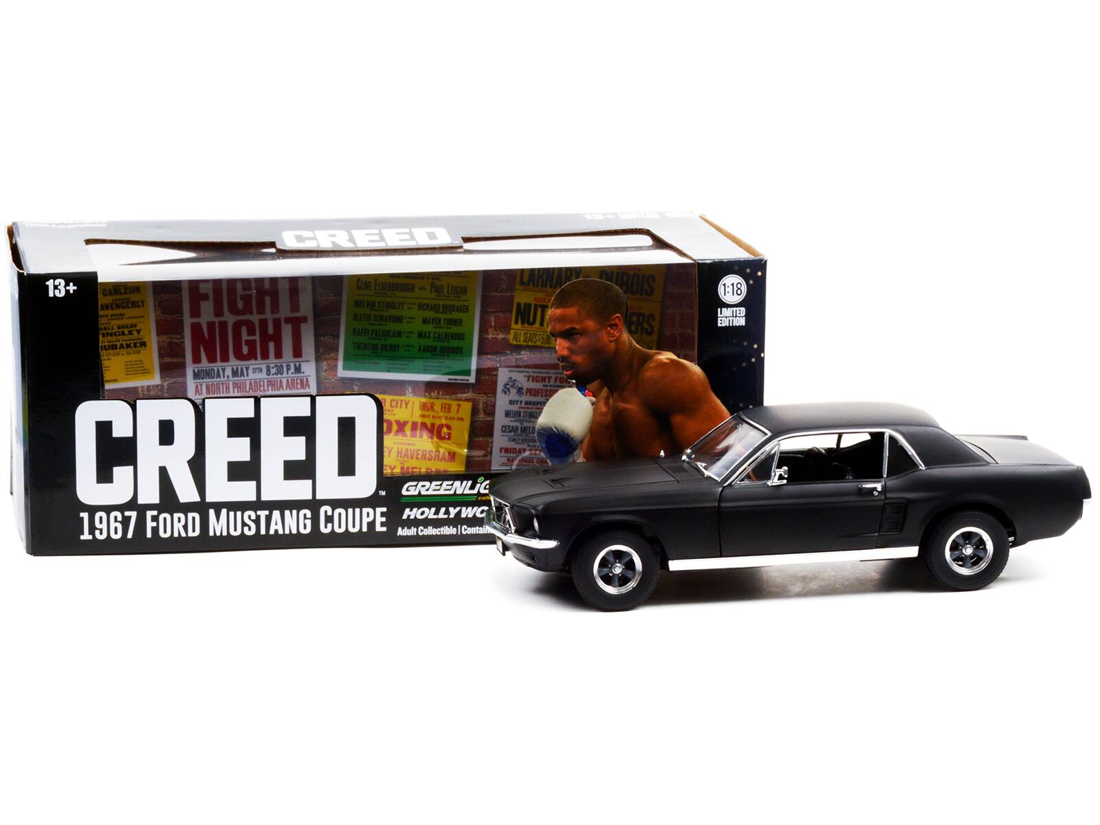CREED 13+ QNE LBEROROUCE LAKNARY BOIS CARLZIN PAer LFGOR AVENGERLY FIGHT PS SONA TGLIT RCNAE  NUT TUBE MI DEN TURNER SAIE INCLET GELAT BAPH PALOULAR MAT ERS NIGHT CALOERONS AI  IUBAKER TRENT OLAST LARON PUUS MONDAY MAY 2 8:30  .M. FIGHT  AT NORTH PHILADELPHIA PHIA ARENA PROFESS CITY NT MOSET MR FEB 7  E ST - OXING OSAR MELD CREED Y HAVERSHAM GREENLIC FRIDA ONE COUPE HOLLYWC 1967 FORD MUSTANG Adult Collectible Contain 1:18 LIMITED EDITION