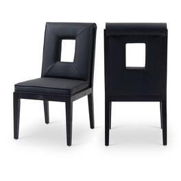 Meridian Furniture - Gwendolyn Vegan Leather Dining Side Chair, Set of 2 - Black