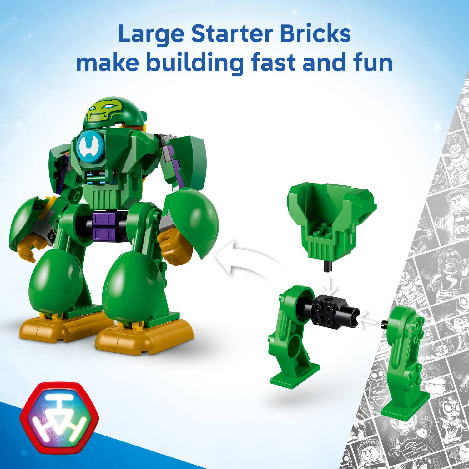 Large Starter Bricks make building fast and fun