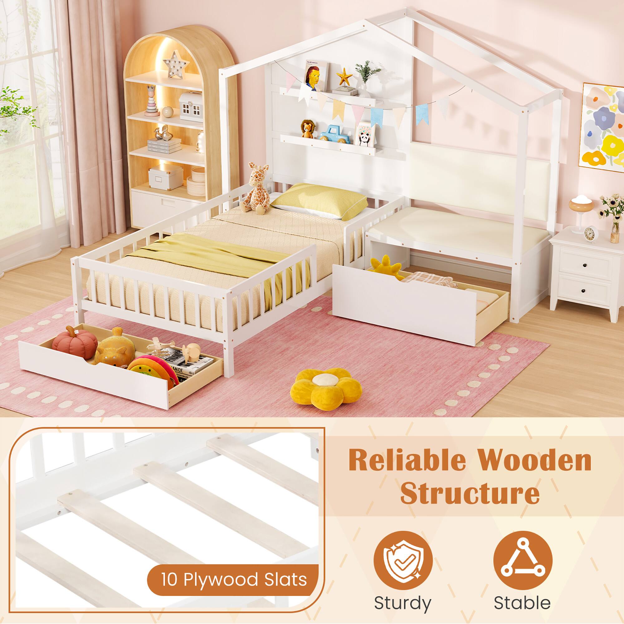 Reliable Wooden Structure

10 Plywood Slats

Sturdy

Stable