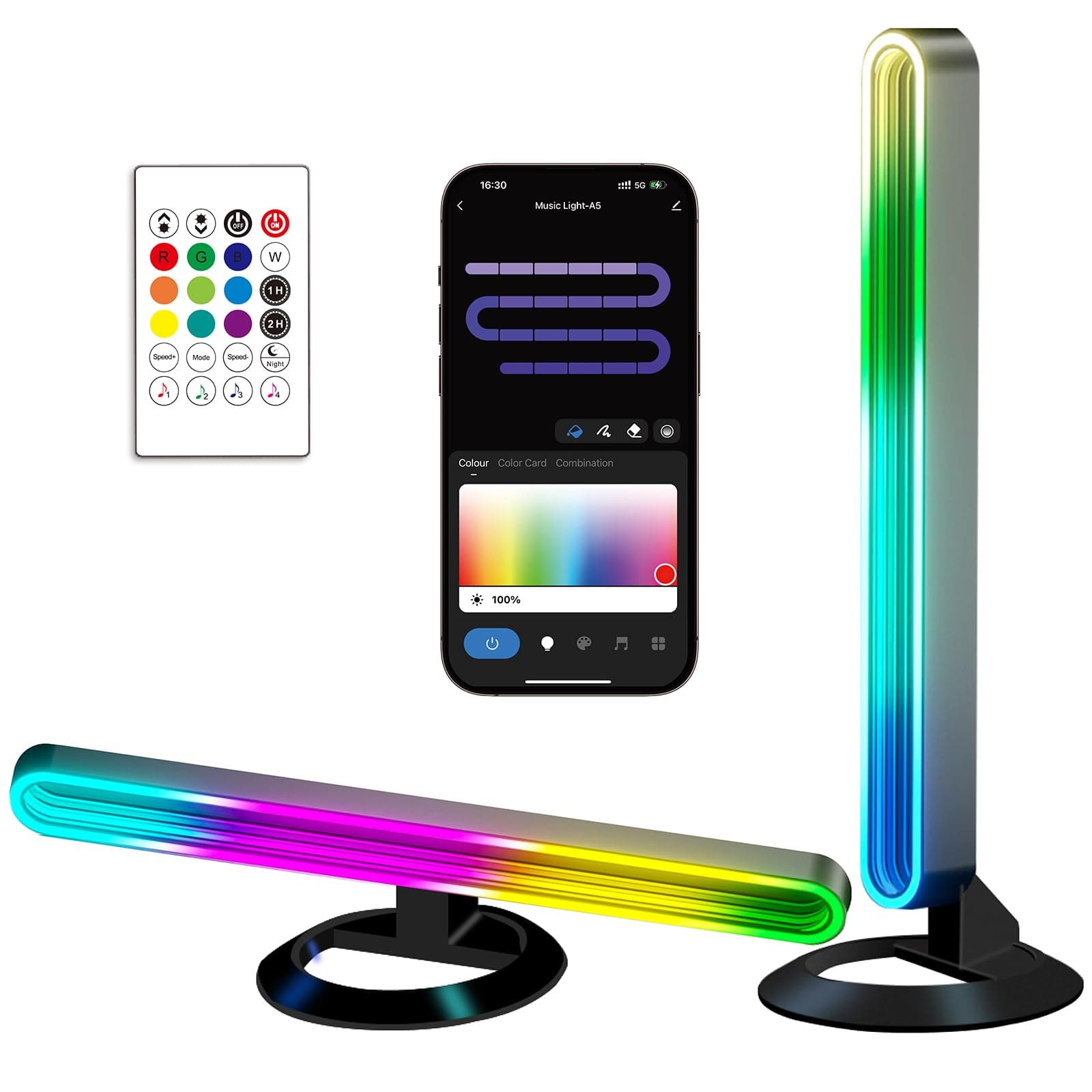 Pacoar Cade - Led Mirror Bedroom Light light Lamp Smart 2 Pack Smart Multilayer Led Light Bars 11" Rgb Infinity Mirror Gaming Lights - Default