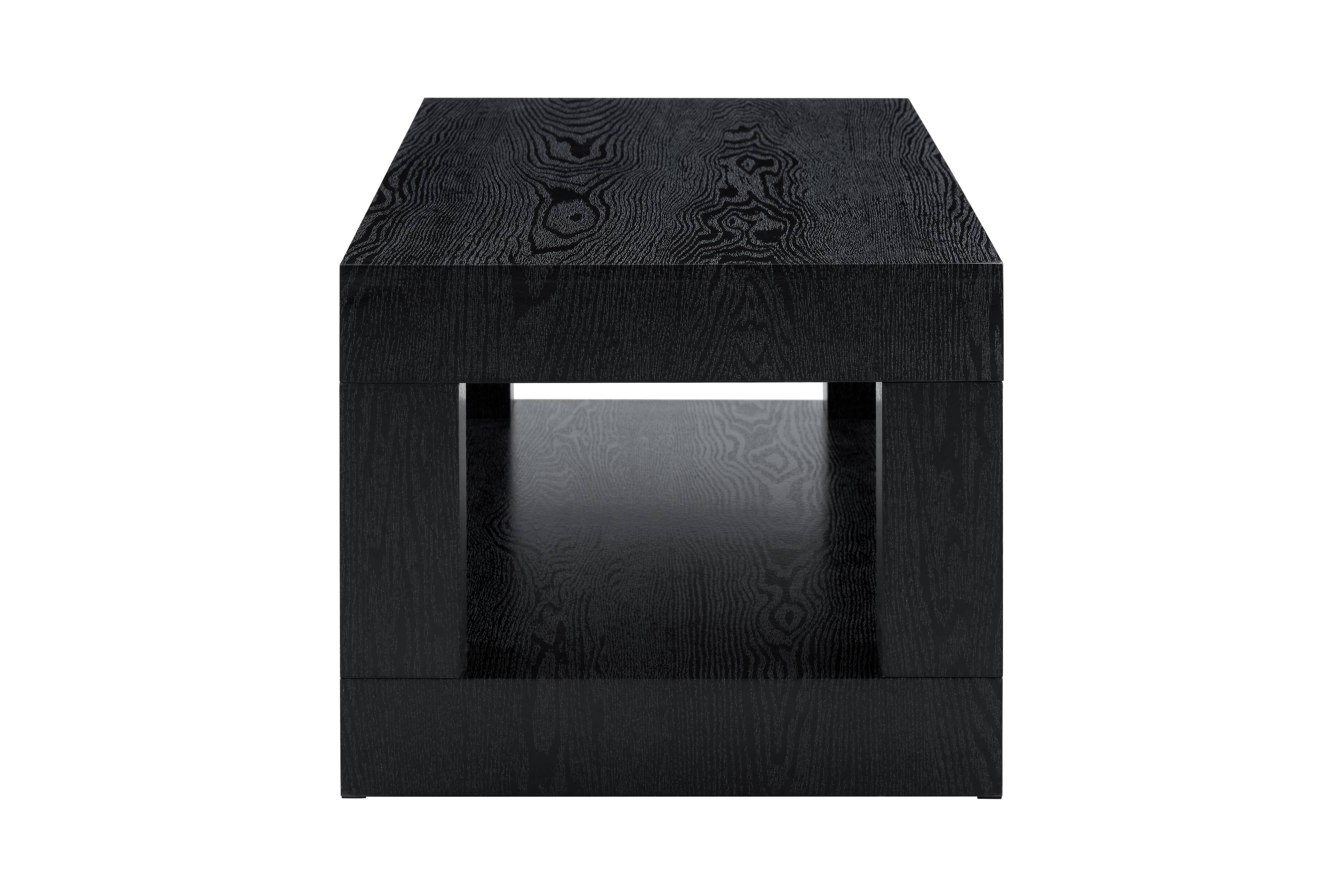 Alt View 5. Loheer - Loheer- Modern 2-Tier Coffee Table Open Storage 3.29x1.8x1.5 ft Rectangular Center Table for Living Room - Black Woodgrain.
