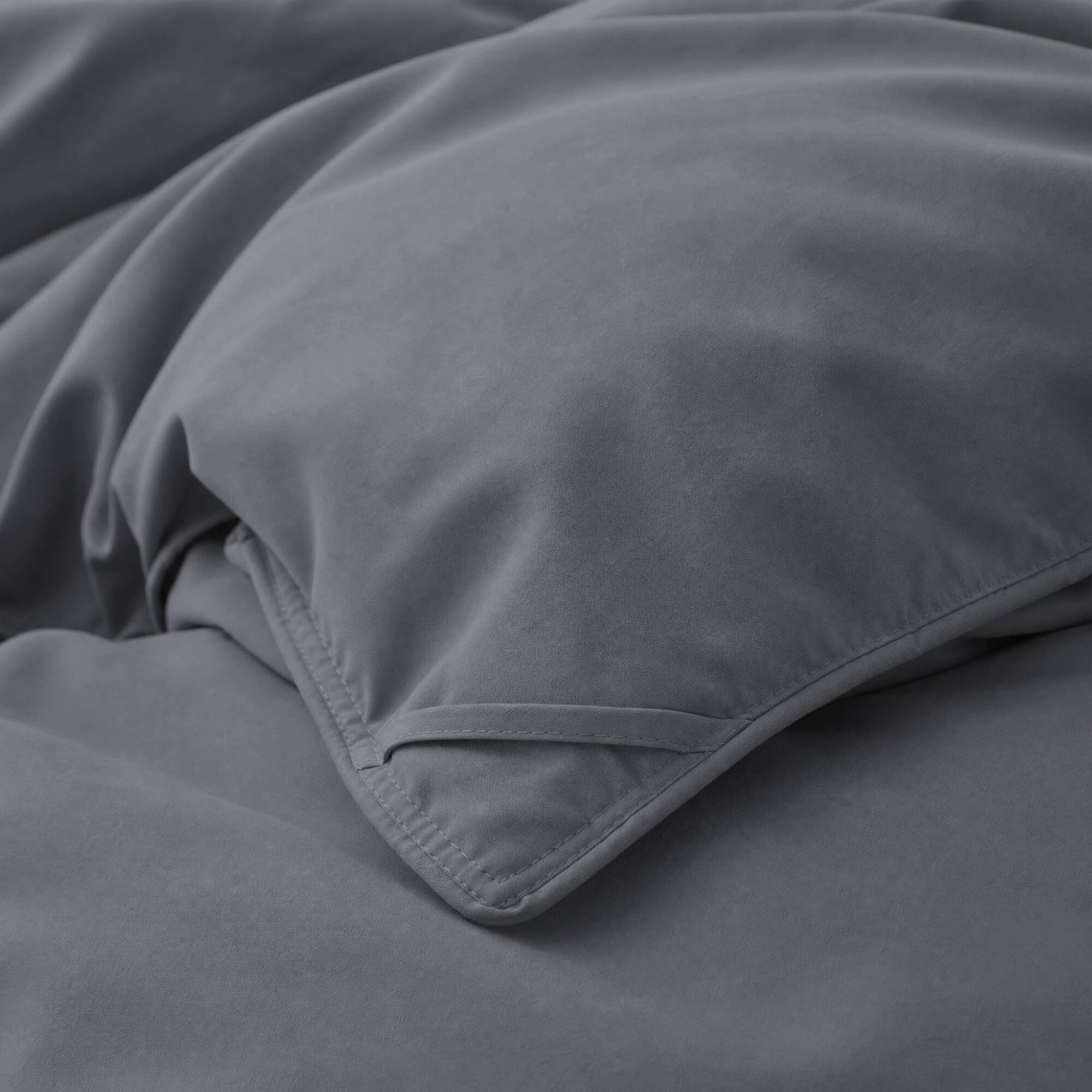 Alt View 2. Peace Nest - Peace Nest White Goose Down Feather Fiber Comforter Duvet Insert, Gray, California King - Gray.