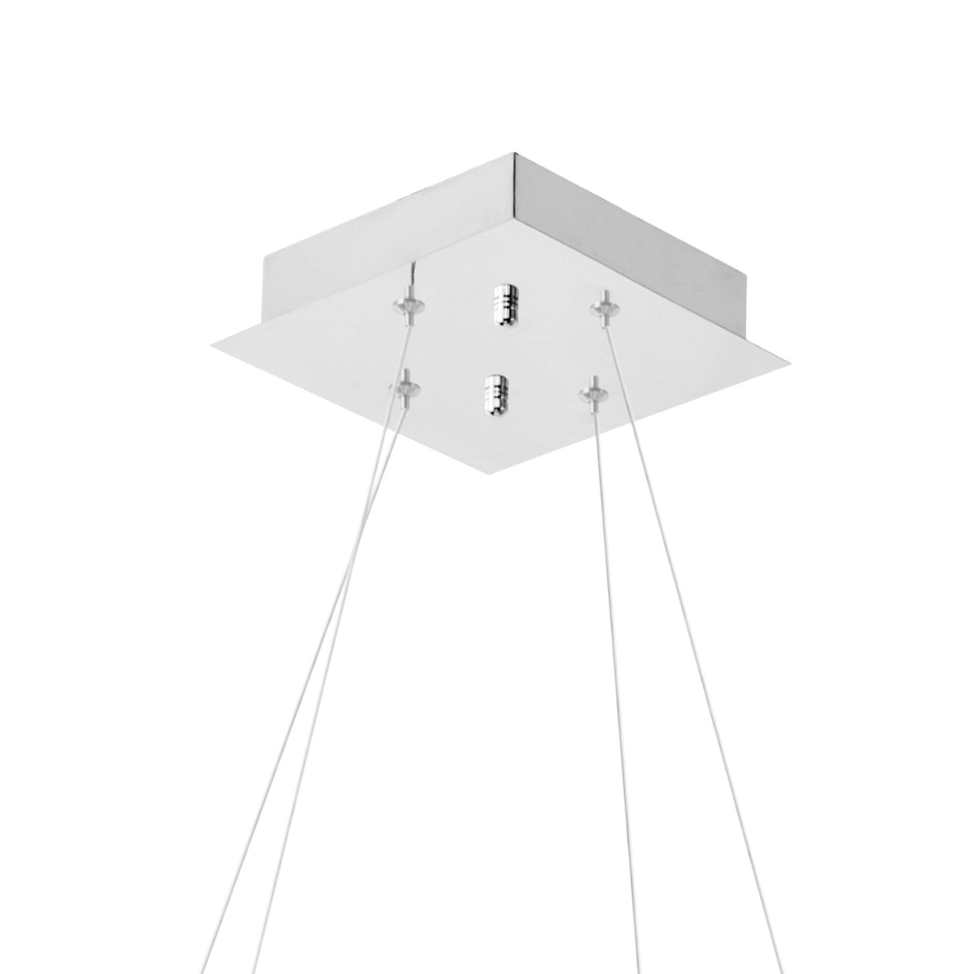 Alt View 1. CWI Lighting - Ring LED Chandelier With Chrome Finish - Stainless Steel.