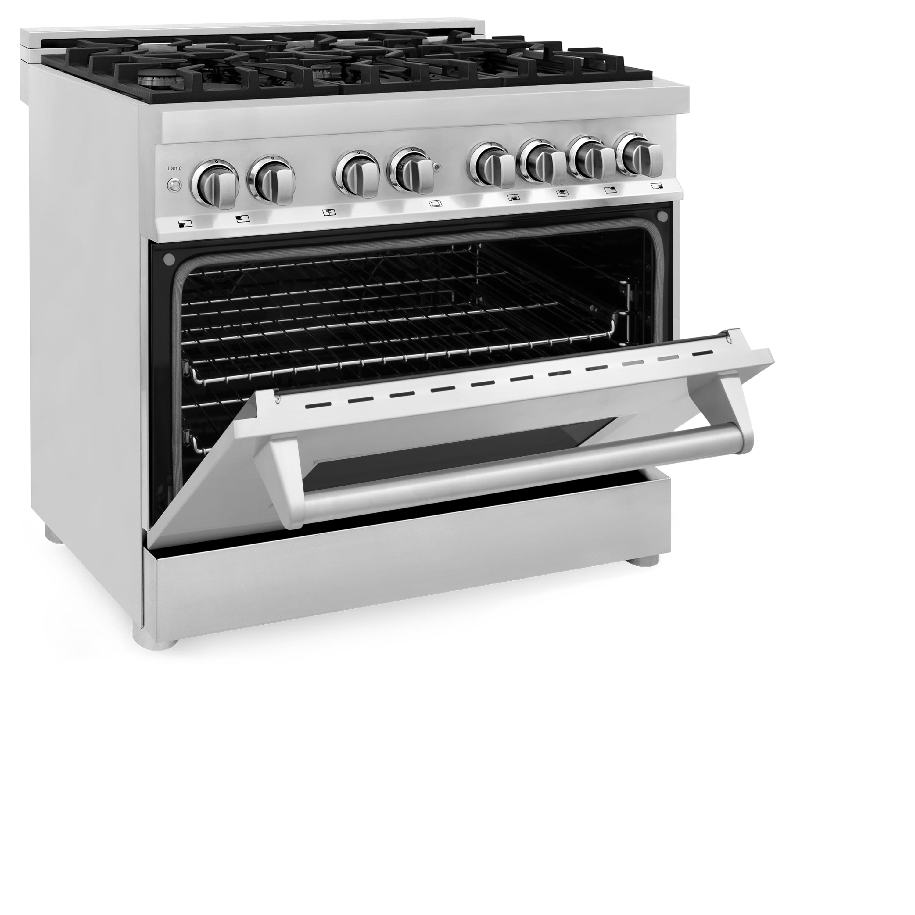 Alt View 1. ZLINE - 36" Legacy Dual Fuel Range w/ 6 Burner Gas Cooktop and Electric Convection Oven (RA36) - Stainless steel.