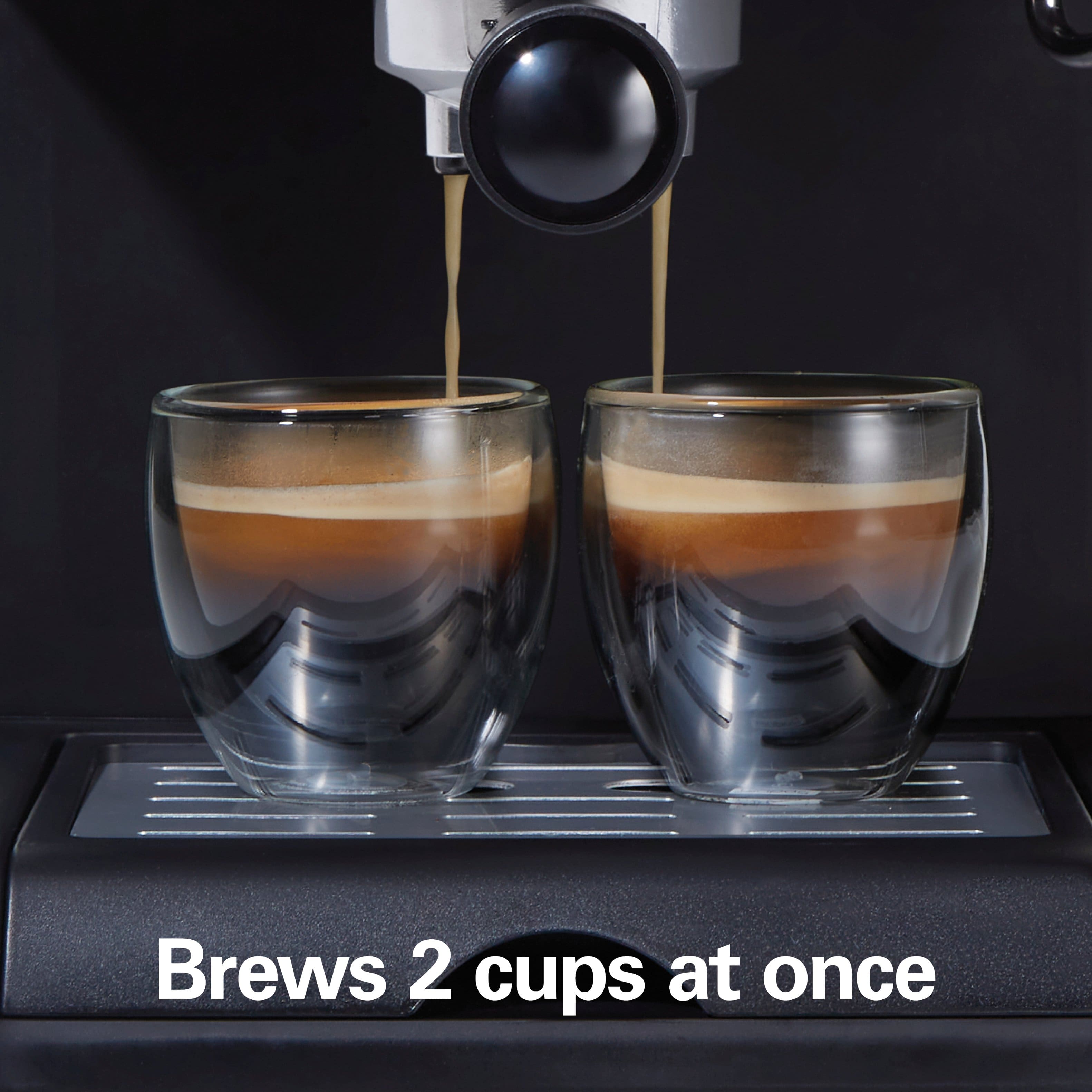 Brews 2 cups at once