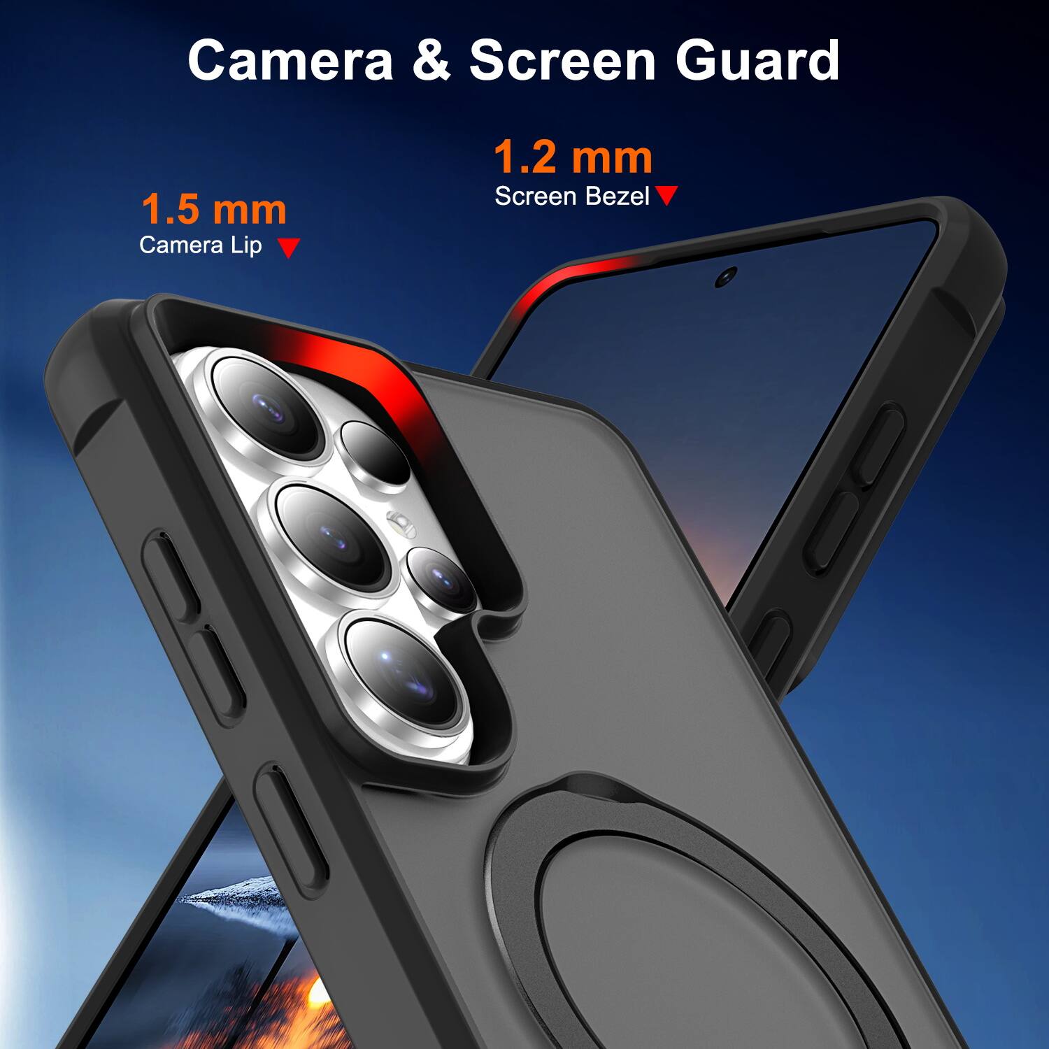 Camera & Screen Guard  
1.5 mm Camera Lip  
1.2 mm Screen Bezel
