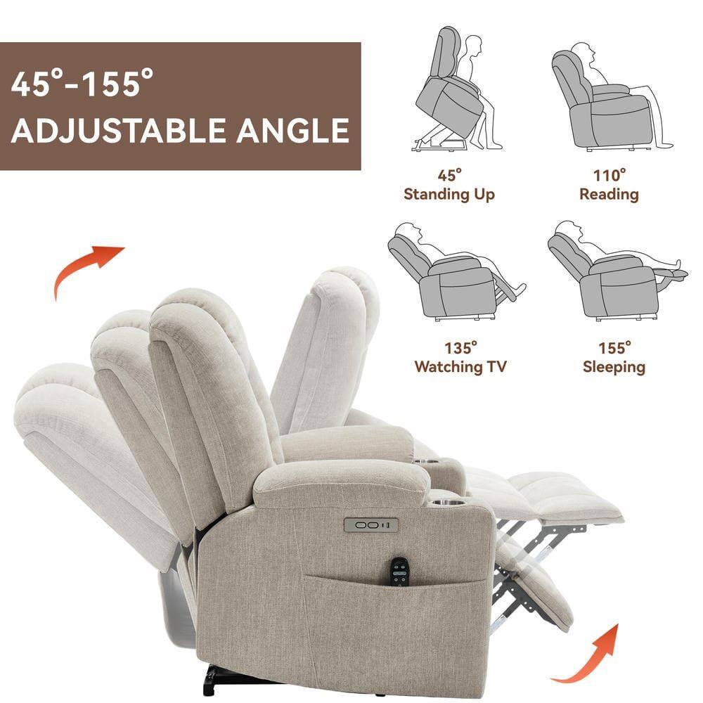 45°-155° ADJUSTABLE ANGLE

45° Standing Up  
110° Reading  
135° Watching TV  
155° Sleeping