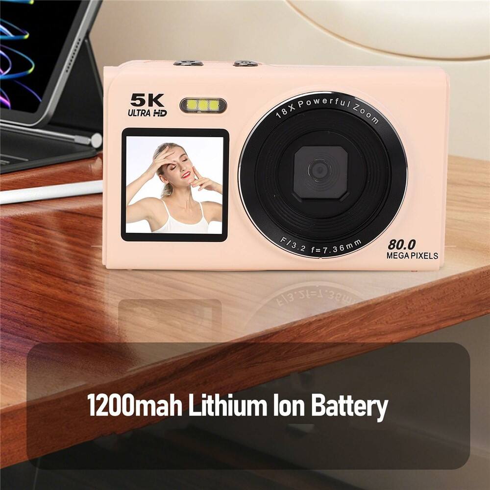 5K ULTRA HD  
18X Powerful Zoom  
F/3.2 f=7.36mm  
80.0 MEGA PIXELS  
1200mAh Lithium Ion Battery