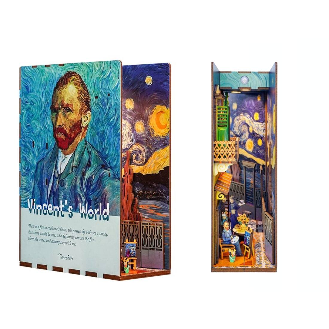 Left. 3D Puzzle - DIY 3D Book Nook Kit Vincent's World 80pcs.