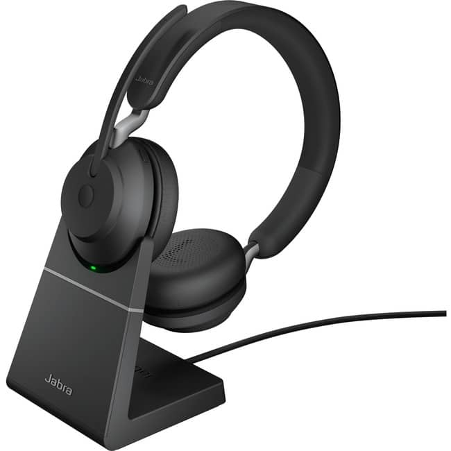 Jabra - Evolve2 65 Headset With Charging Stand - Stereo - USB Type A - Wireless - Bluetooth - Over-the-head - Binaural - Blue